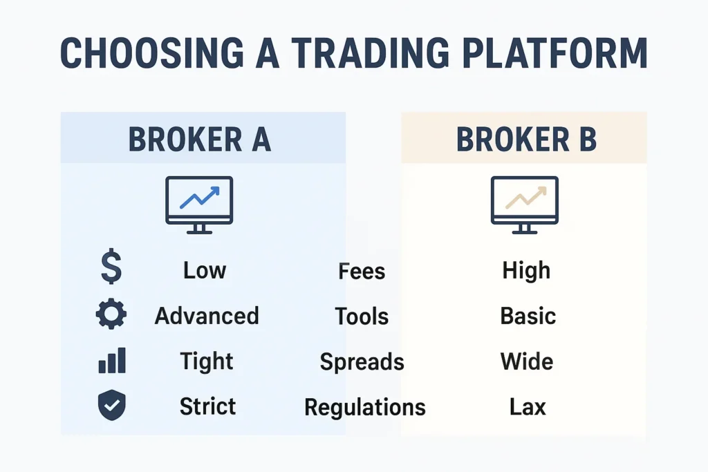 Trading Platform Comparison Infographic Design