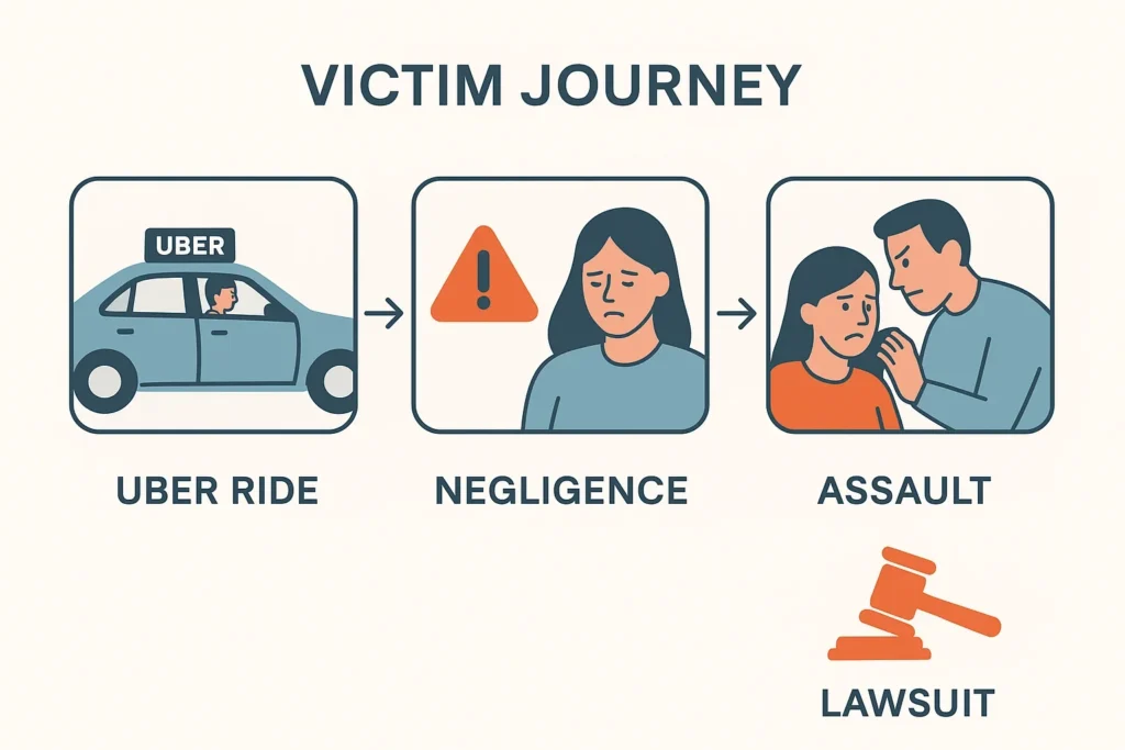 Uber negligence assault lawsuit infographic