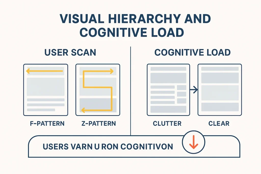 Visual hierarchy cognitive load infographic