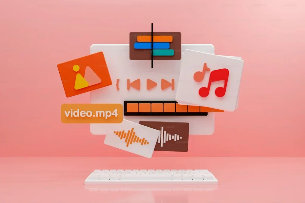 a computer keyboard sitting on a top of desk