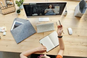 a girl using laptop