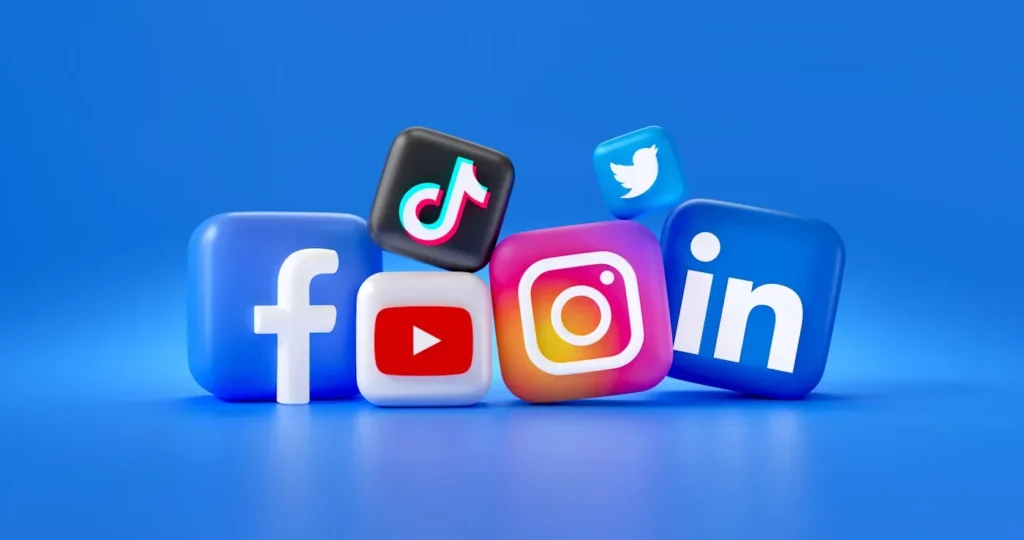 a group of different social media logo