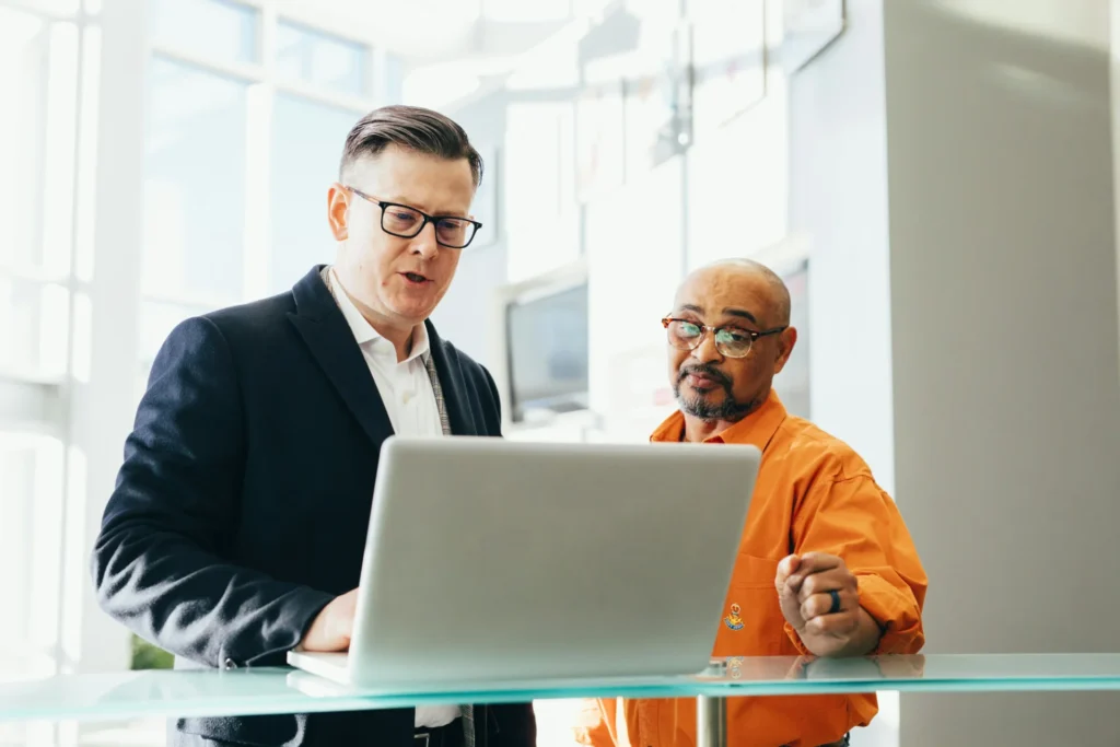 man using laptop