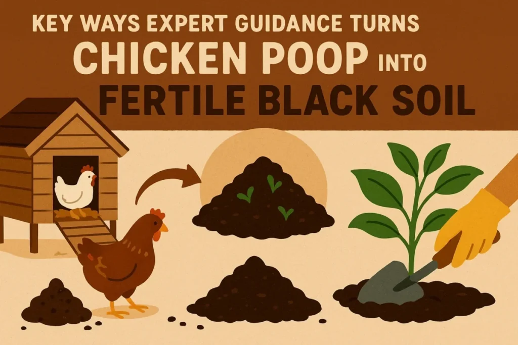 Chicken manure composting garden infographic