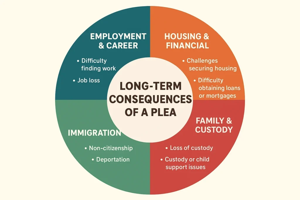 Long-term plea consequences infographic