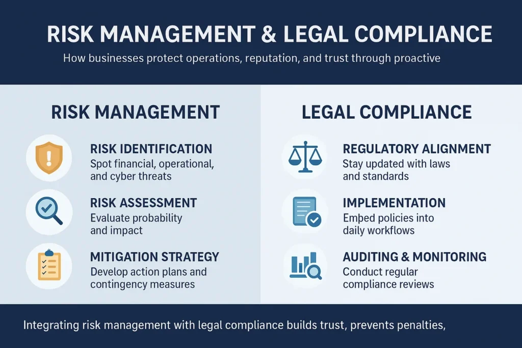 Risk management and compliance infographic