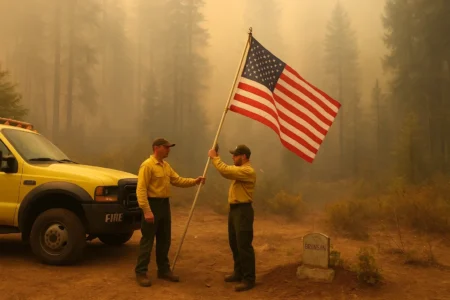 Firefighters Honor Brunson Grave Amid Labor Mountain Fire alaska news 1 1