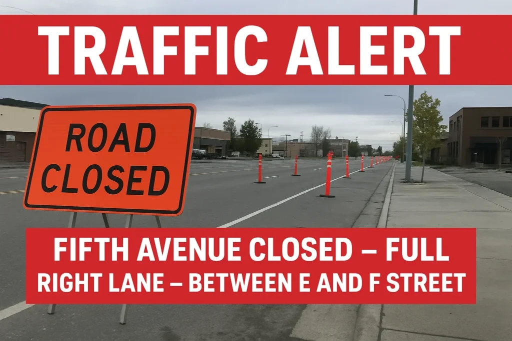 Traffic Alert: Fifth Avenue Lane Closure and Four-Way Stop in Downtown Anchorage anchorage road alert