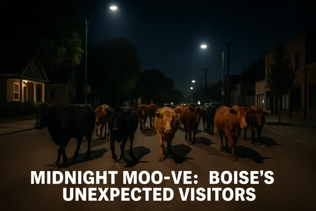 Late-Night Stampede: Dozens of Cows Wander Through Boise Streets Before Dawn boise cow