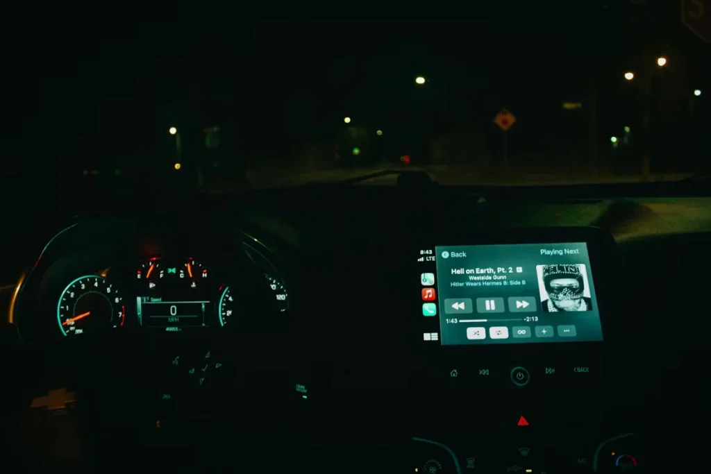 the view of car dashboard