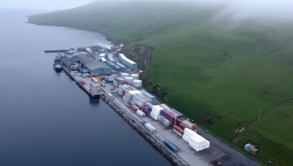 volcano Akutan, Alaska