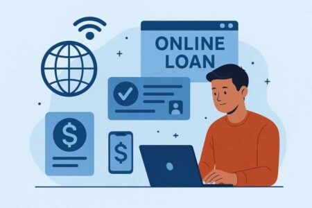 Internet Access and Borrowing: How Connectivity Shapes Online Loan Use Online loan application with digital connection
