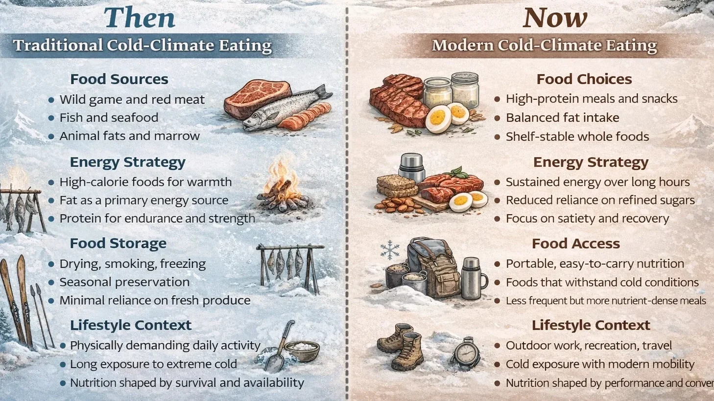 Traditional vs modern cold-climate eating