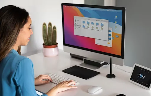 Comprehensive Buying Guide and Detailed Review: Unveiling the Features of Windows 11 Pro woman typing on keyboard