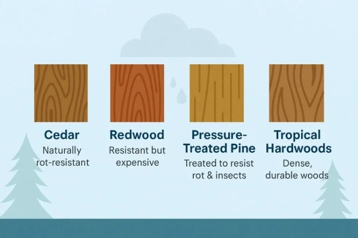 Wood Types for Wet Weather Infographic