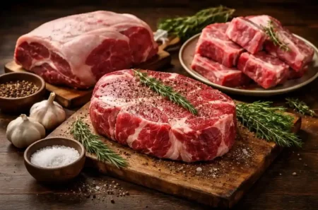 Assorted meats ready for slow roast