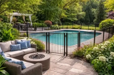 Beautiful backyard with pool and patio