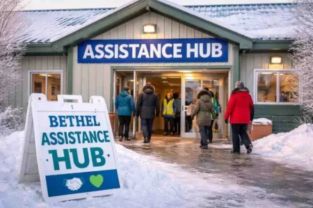 Bethel Assistance Hub in winter