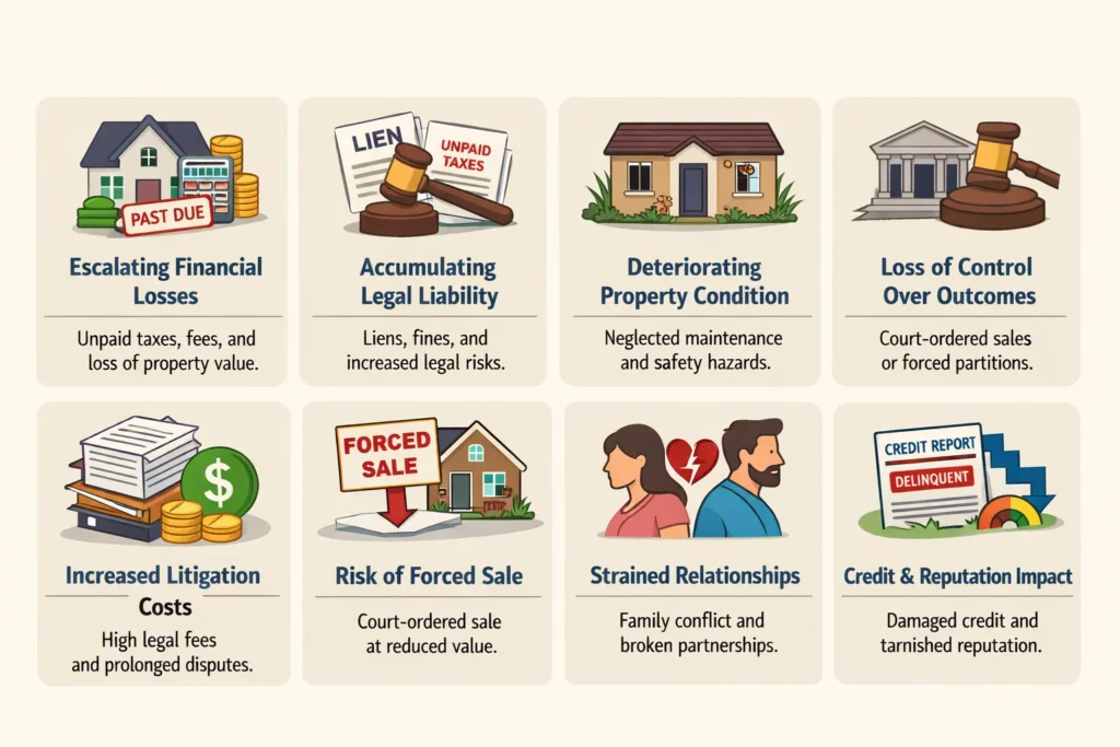 Consequences of unresolved property disputes