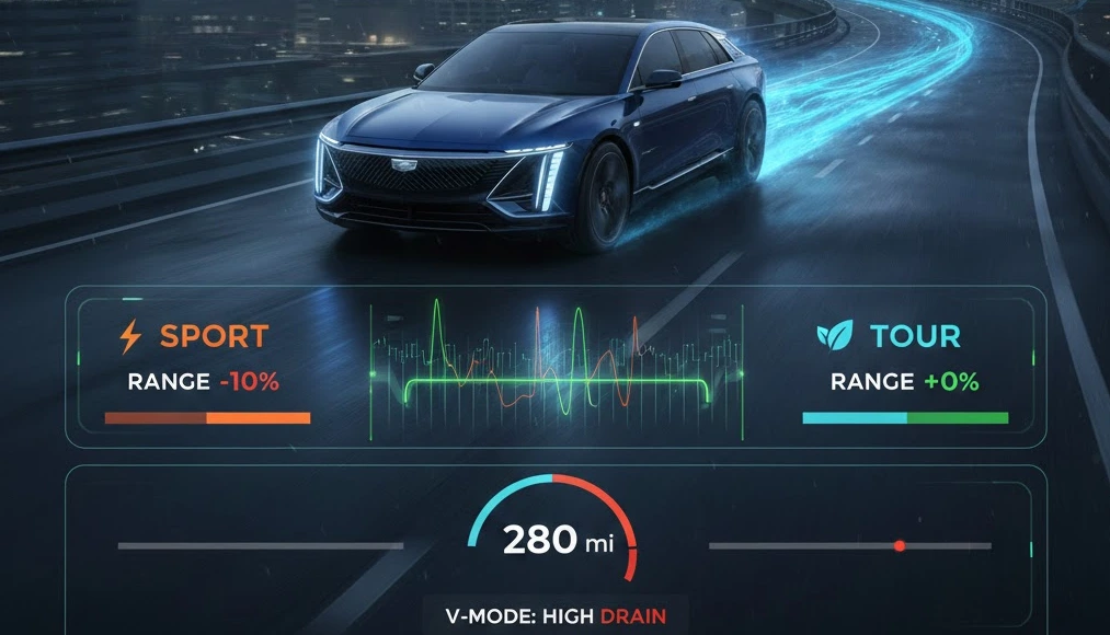 Do the driving modes in the Cadillac Lyriq offer different ranges or battery usage? Do Cadillac Lyriq Driving Modes Affect Range & Battery