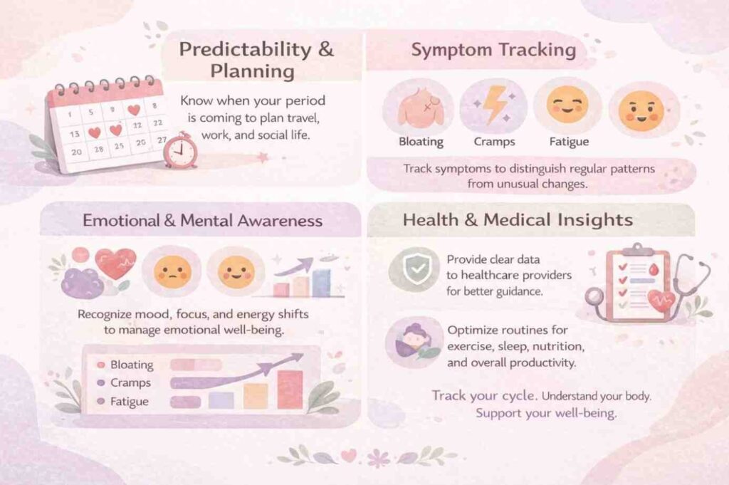 Why Do People Track Their Periods? Menstrual cycle awareness infographic