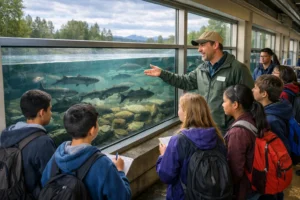 Hands-On Learning for Anchorage Students at Ship Creek Fish Hatchery ship creek
