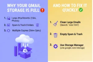 Why Your Gmail Storage Is Full (And How to Fix It Quickly) Gmail storage full problems and solutions