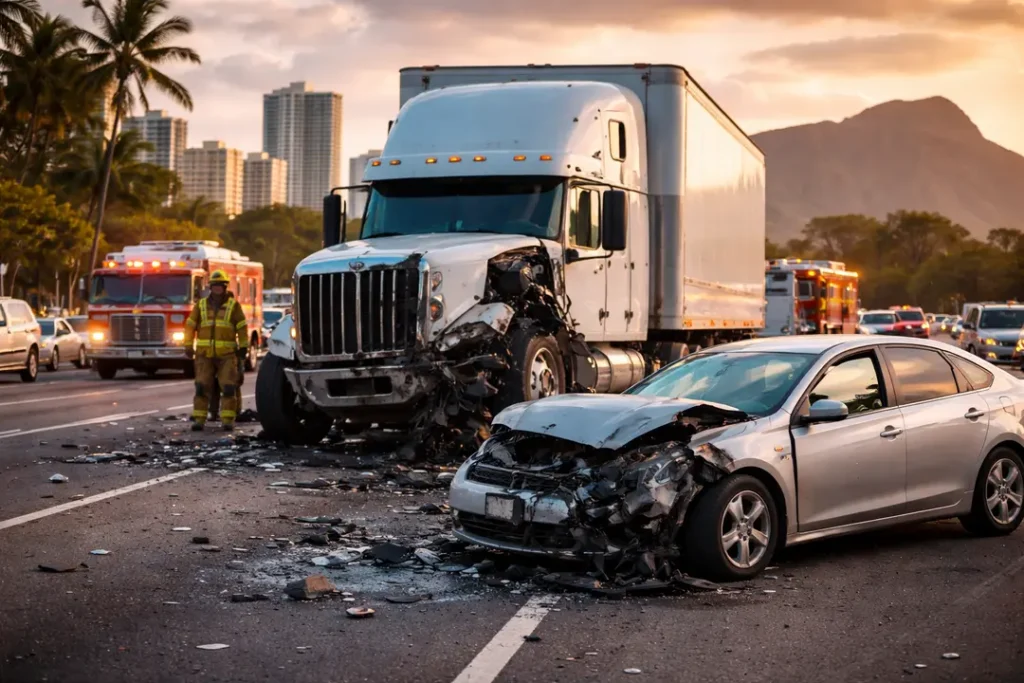 A Complete Guide to Honolulu Semi Truck Accident Lawyers Honolulu highway accident at sunset