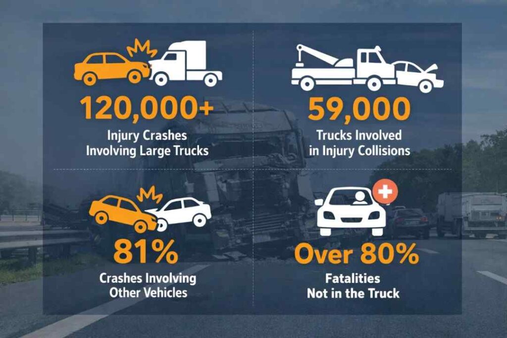 Truck crash statistics infographic