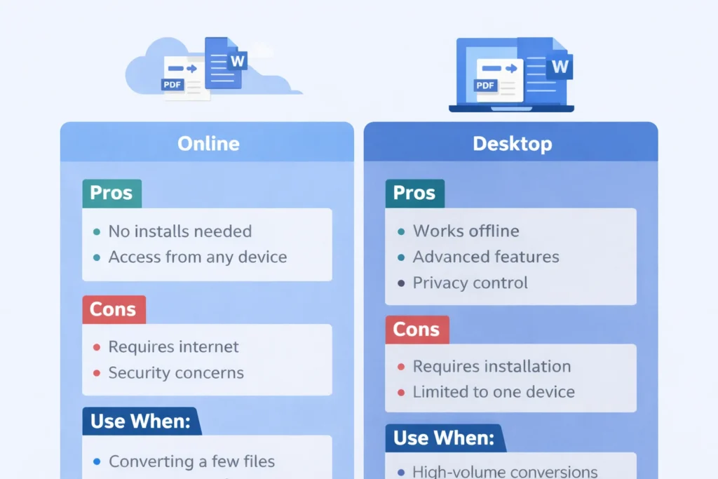 PDF to Word conversion methods comparison