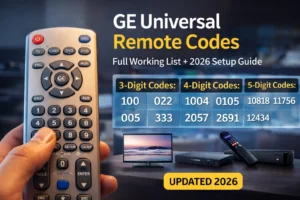 GE universal remote codes