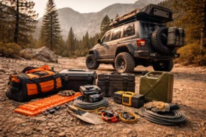 Sunset off-road adventure in the canyon