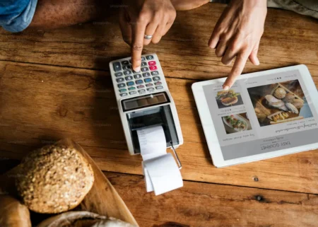 a card machine on table