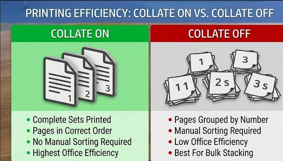 collate on vs collate off printing