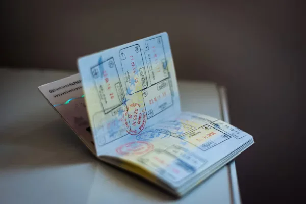 passport on table