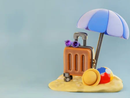suitcase with umbrella