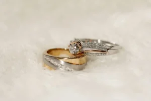 a ring on white surface