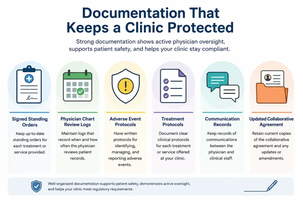 Clinic documentation checklist for compliance